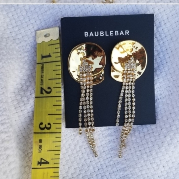 Bauble Bar Rhinestone Cascade Earrings NWT - Picture 2 of 5